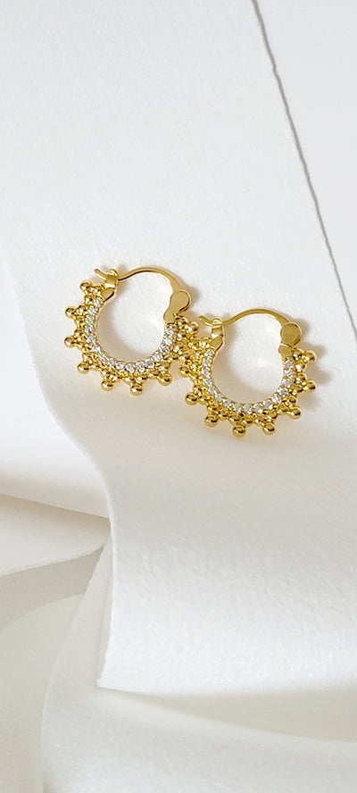 Gold Bubble Huggie Earrings